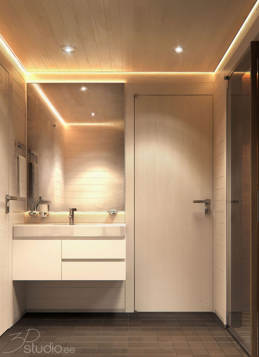 Knaben, Langhus, 3D, bathroom